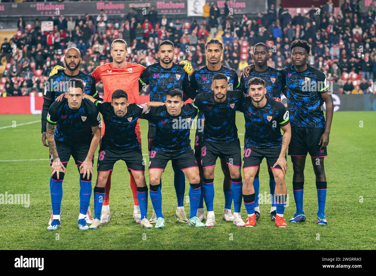 Madrid, Spain. 05th Feb, 2024. Sevilla team seen before the La Liga EA Sports 2023/24 football match between Rayo Vallecano vs Sevilla at Estadio Vallecas in Madrid, Spain. Credit: Independent Photo Agency/Alamy Live News Stock Photo