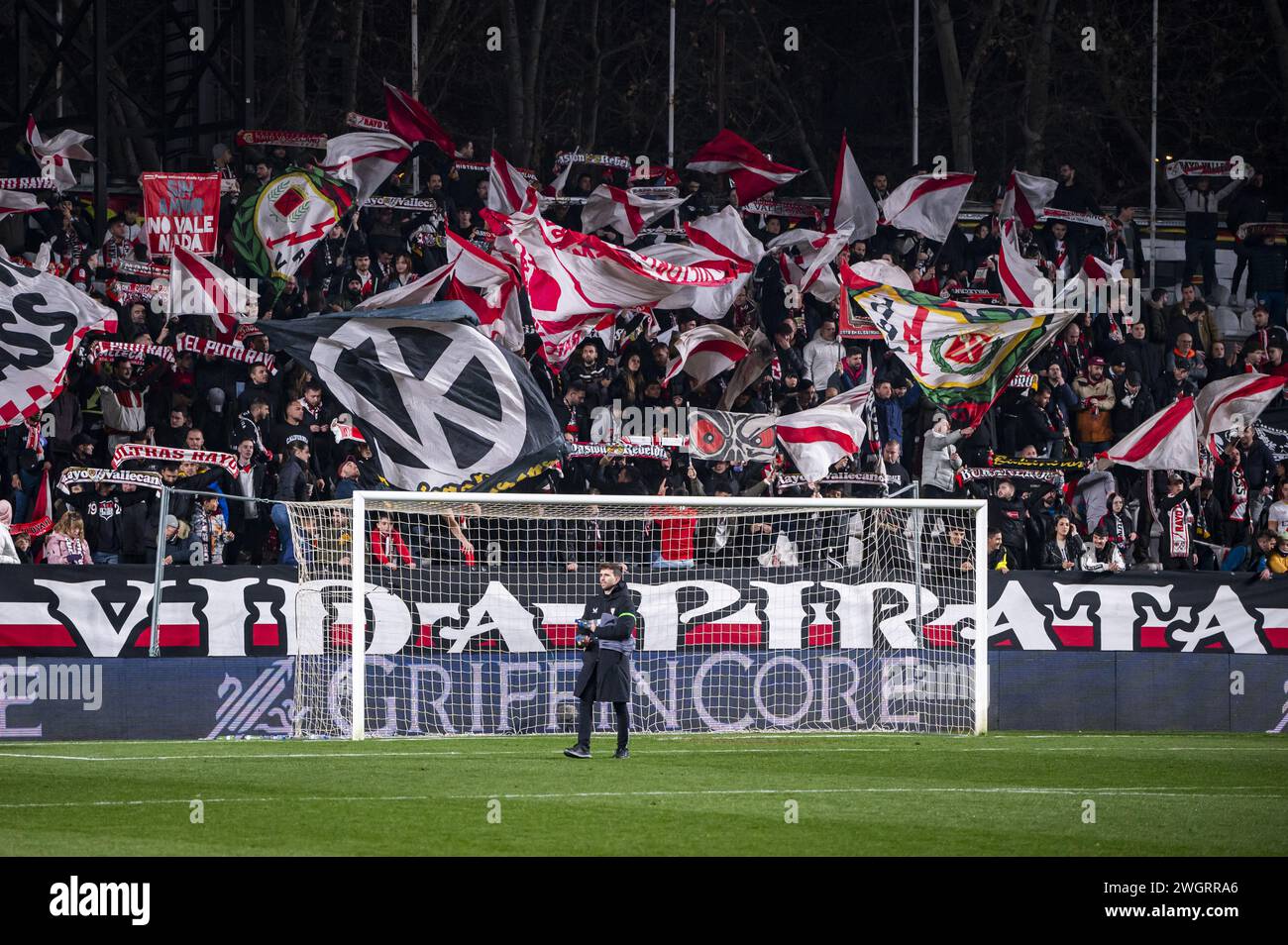 Madrid, Spain. 05th Feb, 2024. Rayo Vallecano fans choreography seen before the La Liga EA Sports 2023/24 football match between Rayo Vallecano vs Sevilla at Estadio Vallecas in Madrid, Spain. Credit: Independent Photo Agency/Alamy Live News Stock Photo