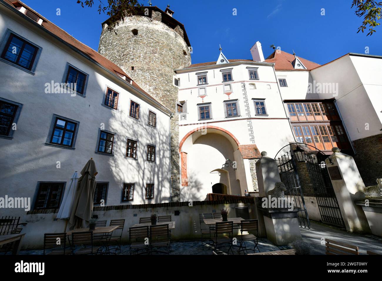 Stadtschlaining, Austria - November 07, 2023: Castle Schlaining also known as Schlaining Peace Castle from 13th century is located on the outskirts of Stock Photo