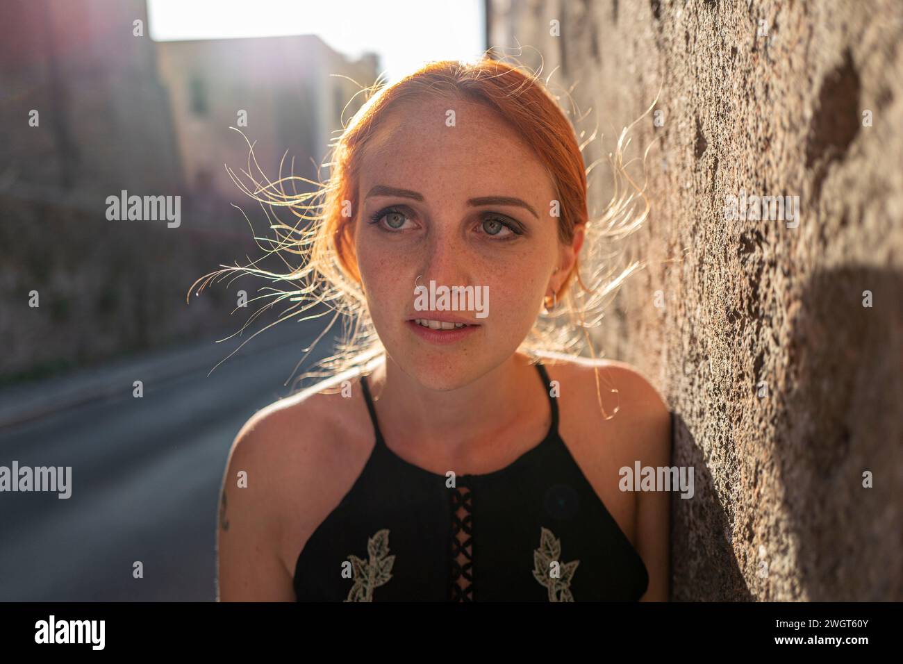 Young woman with red hair, Rome, Italy Stock Photo