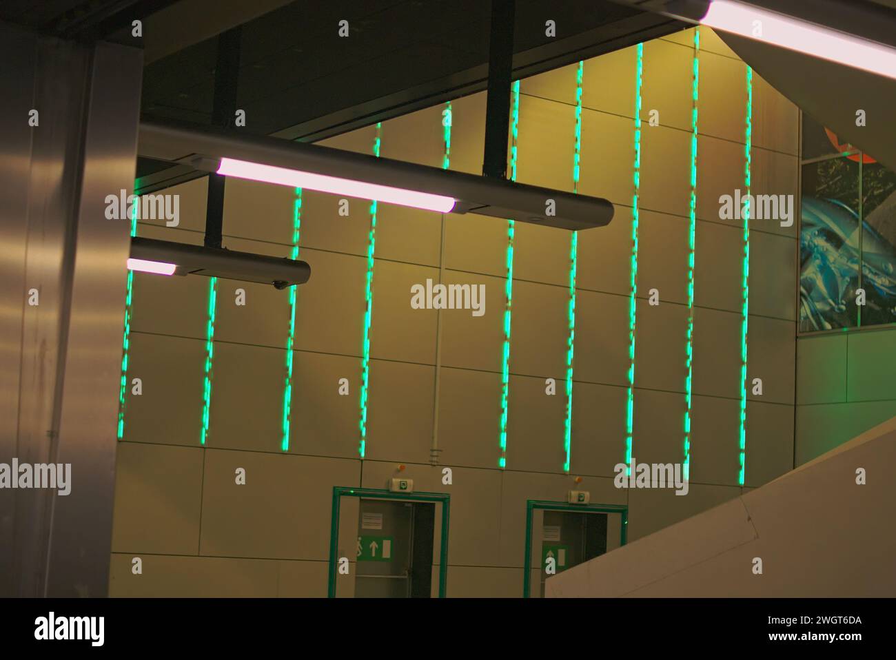 Brussels, Belgium. 5 February, 2024. Interior inside a metro station