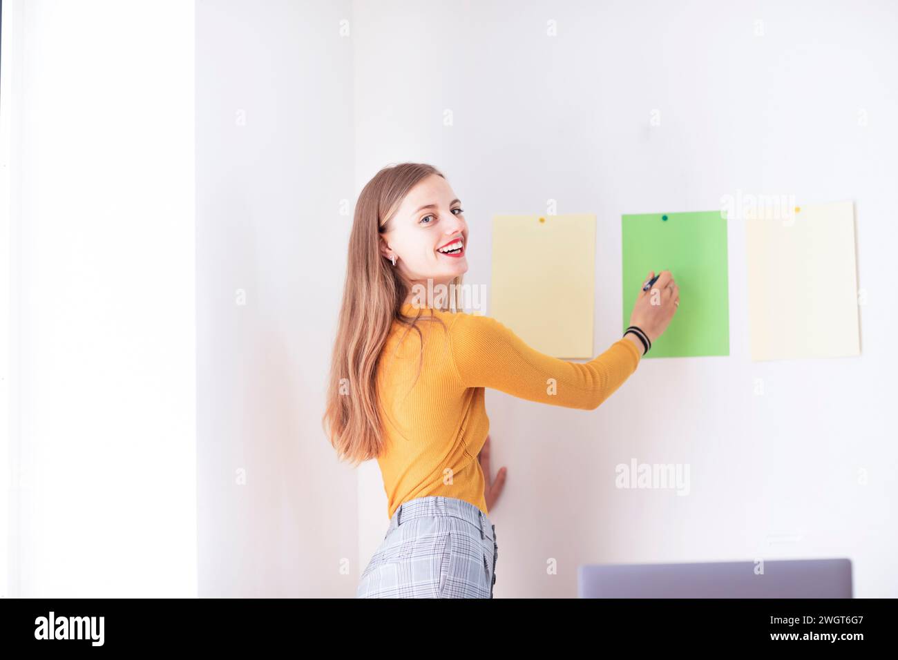 young woman in her home office Stock Photo