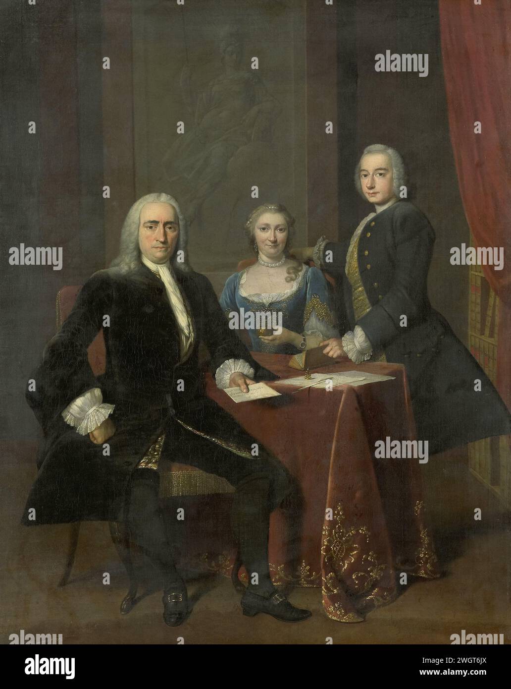 Van Ryan Family Group in An Interior, Frans van der Mijn, 1744 painting Family ...