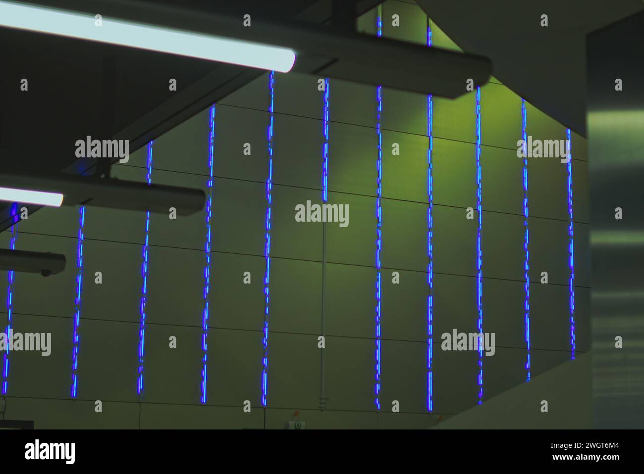 Brussels, Belgium. 5 February, 2024. Interior inside a metro station
