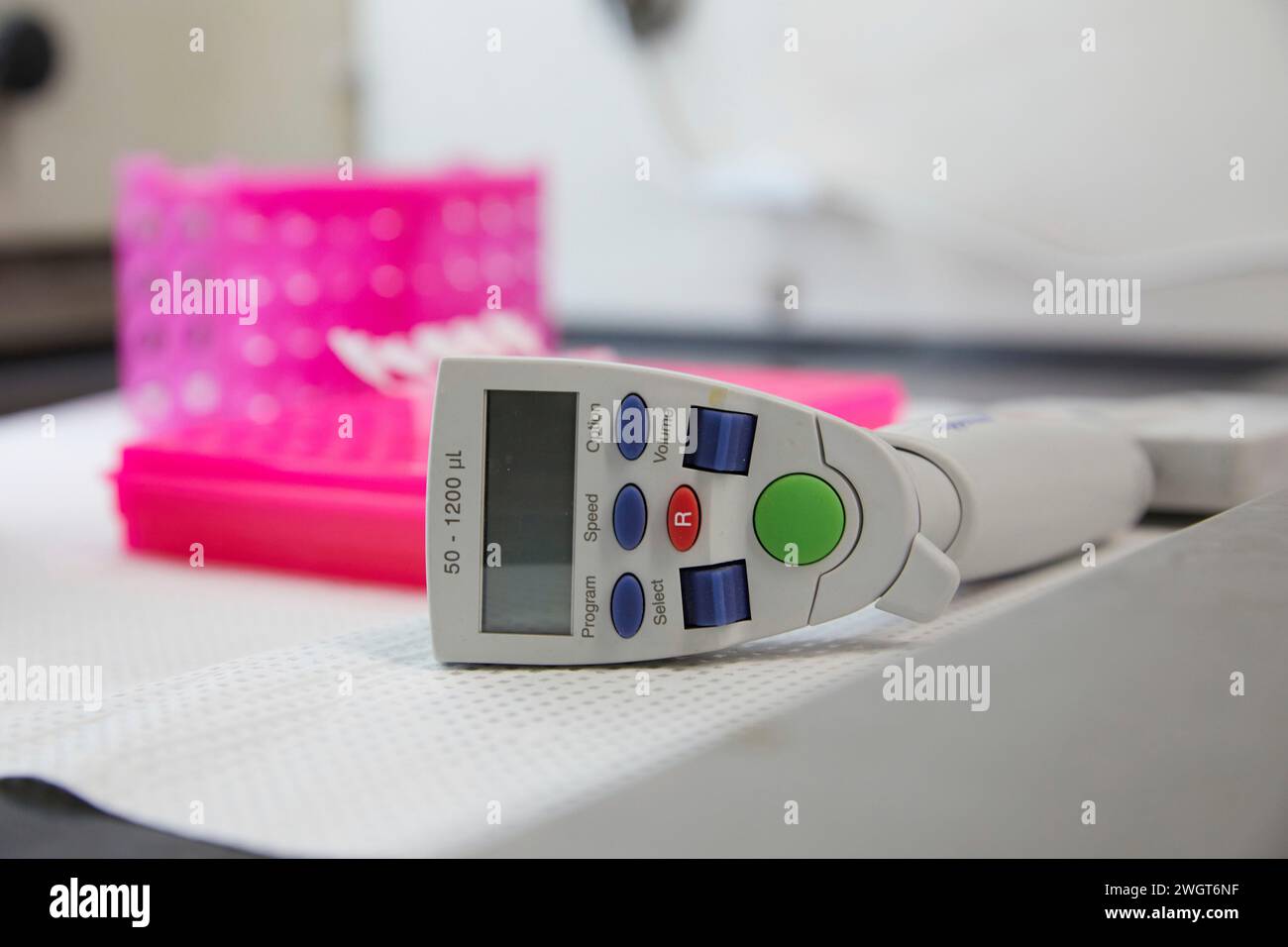 Tools and containers in a medical lab Stock Photo