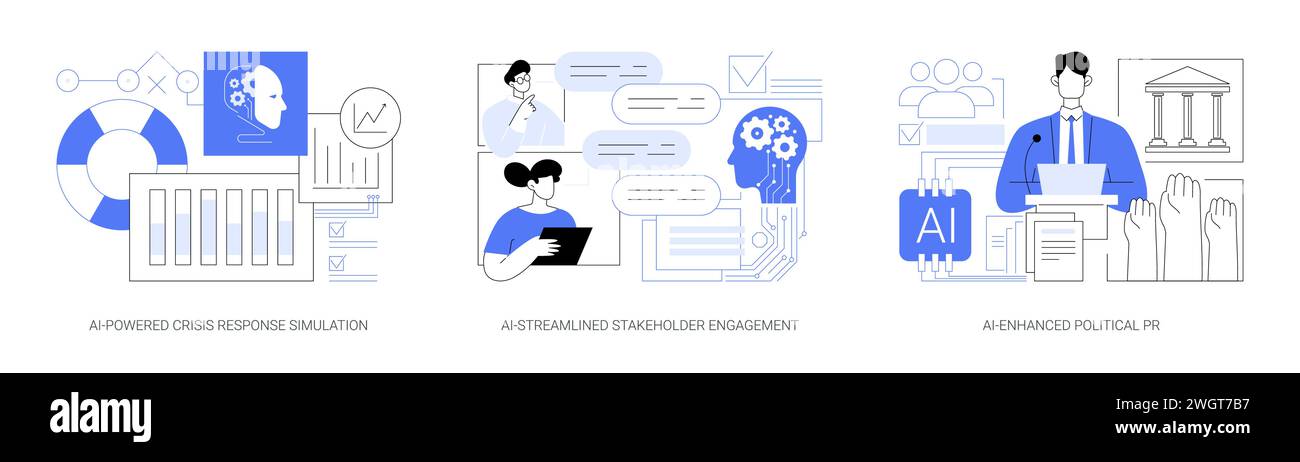 AI-powered PR abstract concept vector illustrations Stock Vector Image ...