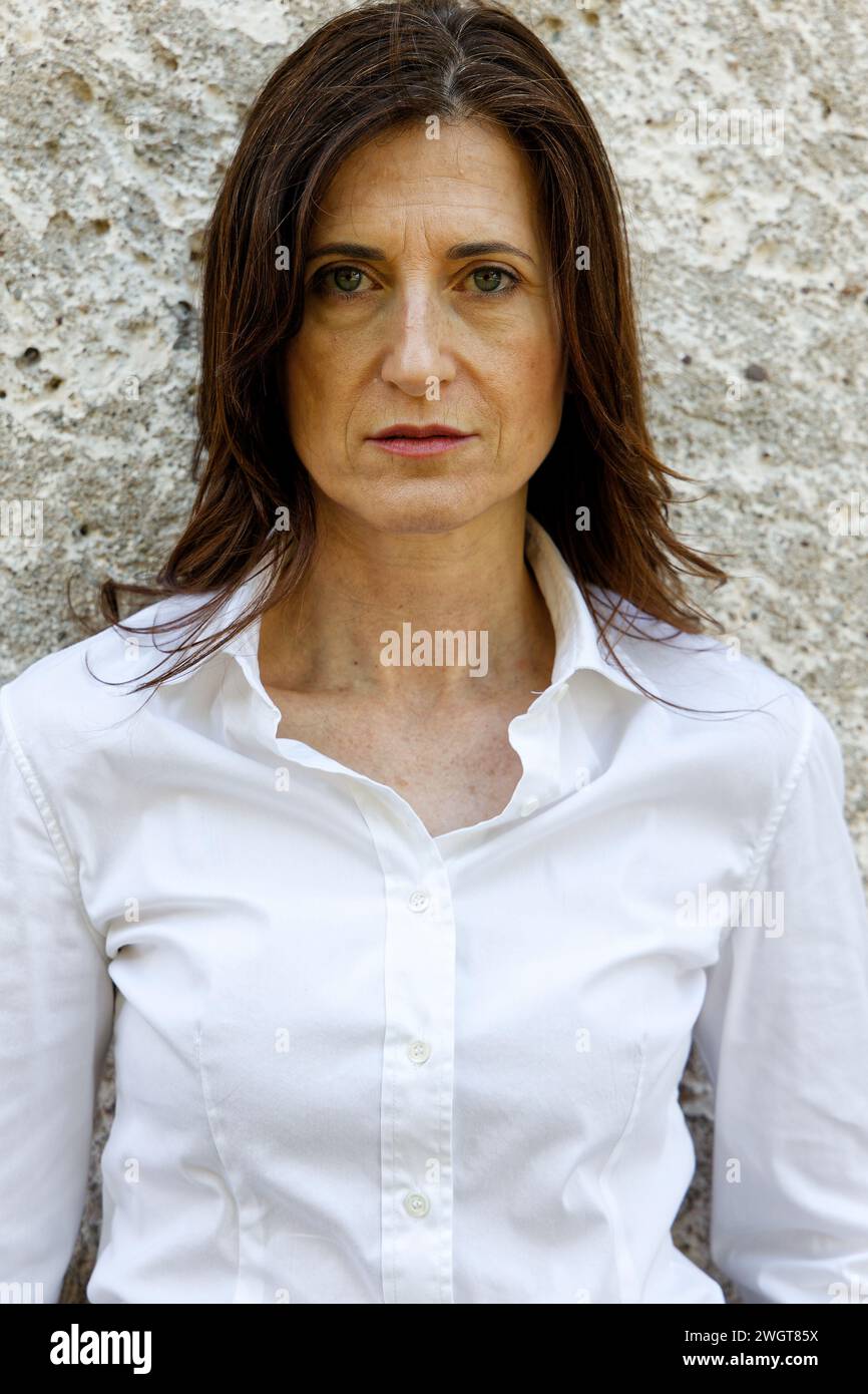 Portrait of a brunette woman, Bonzeno LC, Italy. Stock Photo