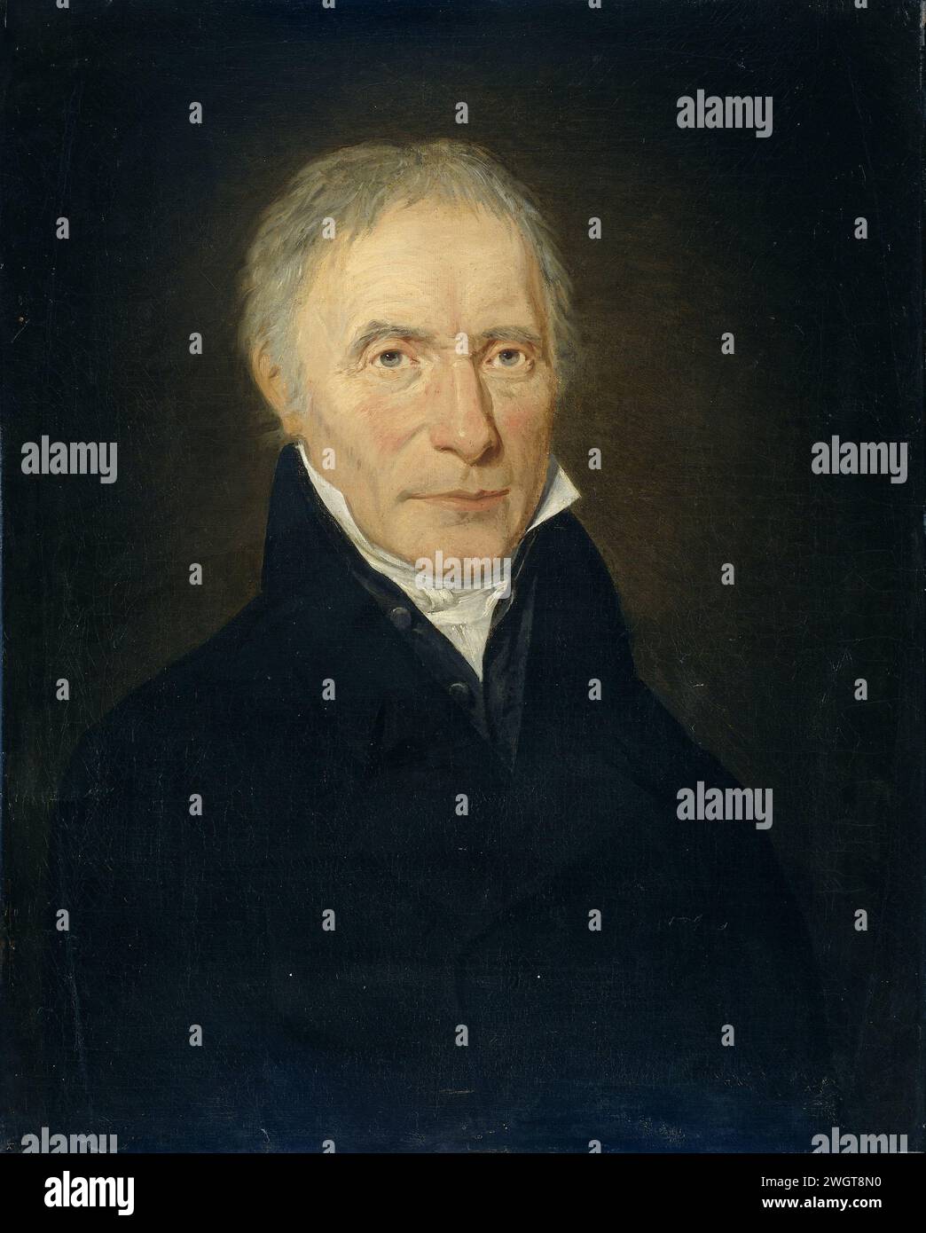 Portrait of Heinrich Gottfried Theodor Crone, Founder of the H.G.Th. Crone Company in Amsterdam, Jan Philip Simon, 1810 - 1838 painting Portrait of Heinrich Gottfried Theodor Crone (1766-1855), founder of the merchant company H.G.Th. Crone in Amsterdam. Bust, slightly to the right. Pendant of SK-A-4914. Netherlands canvas. oil paint (paint)  historical persons. merchant, salesman Stock Photo