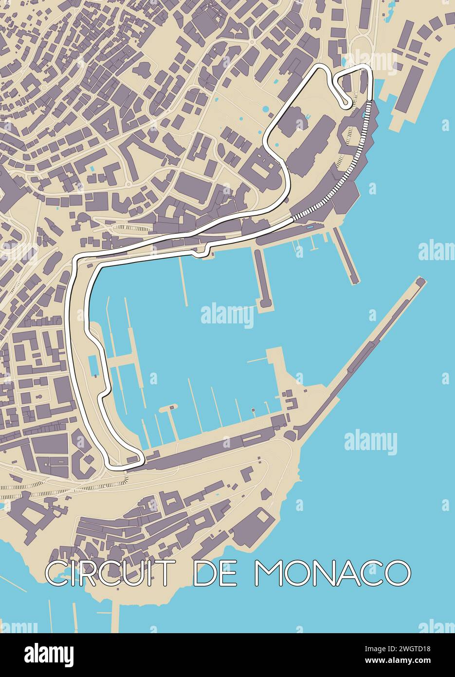 Circuit de Monaco track map poster - Circuit De Monaco Track Map Poster 2WGTD18 