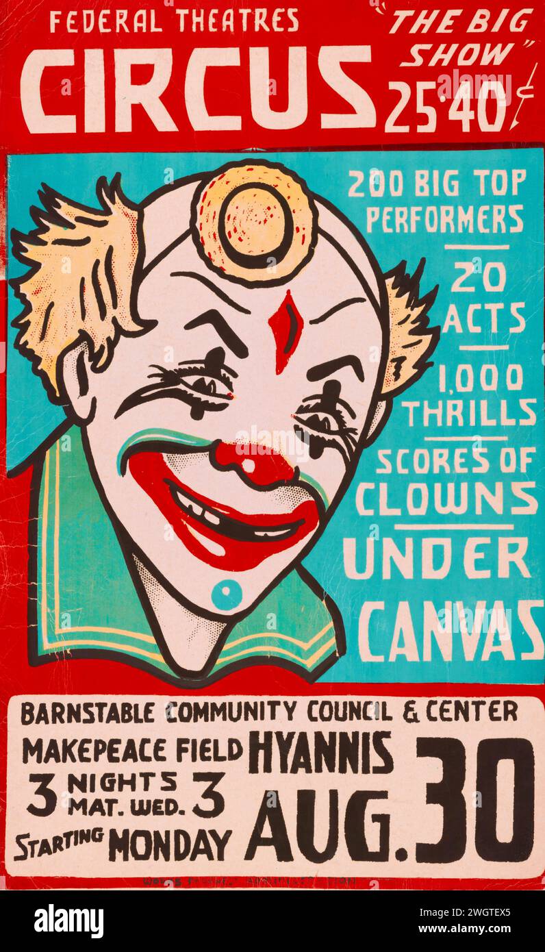 Poster, Federal Theatres Circus, Hyannis Stock Photo Alamy