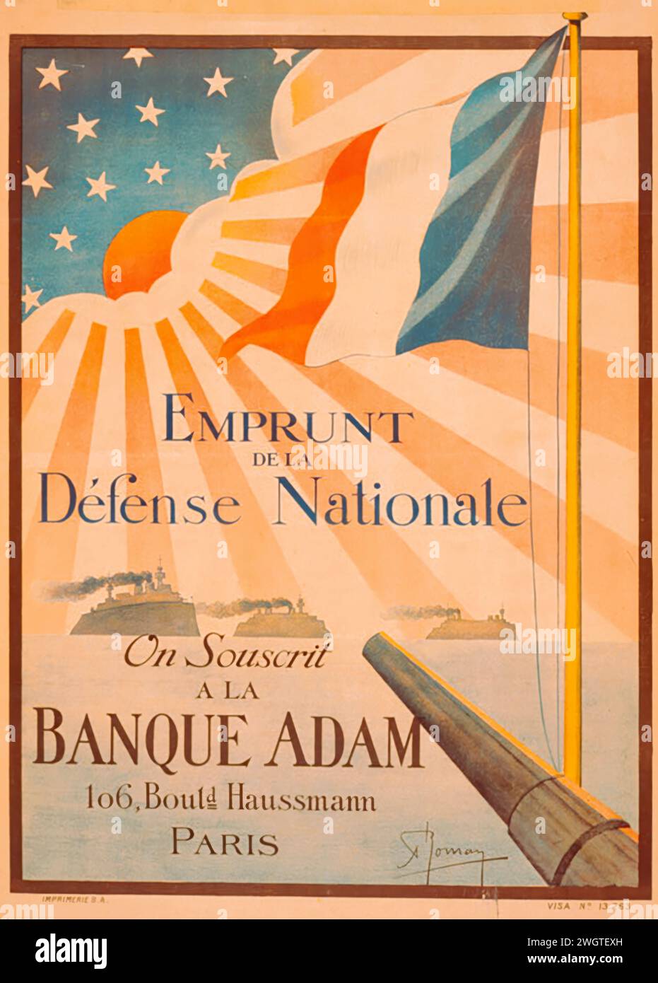 Poster national defense loan we subscribe to the adam bank Stock Photo