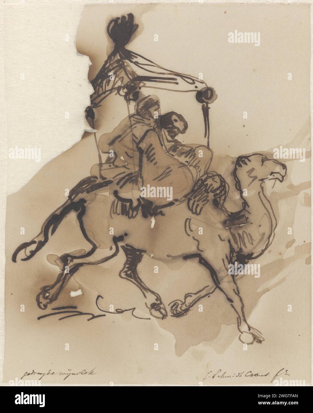 Camel with two riders under a canopy, Johan Michaël Schmidt Crans, 1840 ...