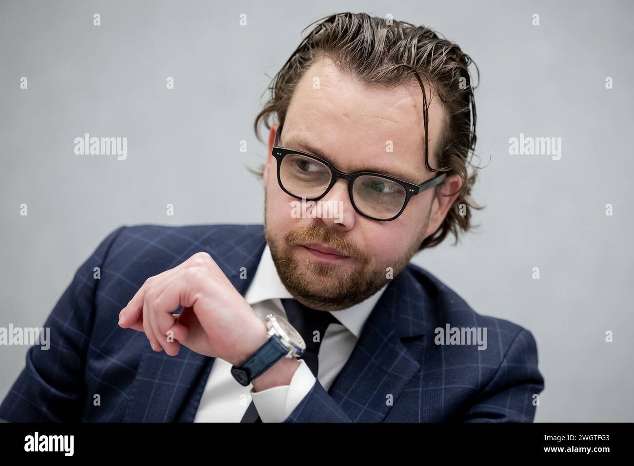 THE HAGUE - Chairman Daan de Kort (VVD), member of the parliamentary inquiry committee on corona during the constituent meeting. The committee will conduct research into political decision-making and the social consequences of the corona crisis. ANP ROBIN VAN LONKHUIJSEN netherlands out - belgium out Stock Photo
