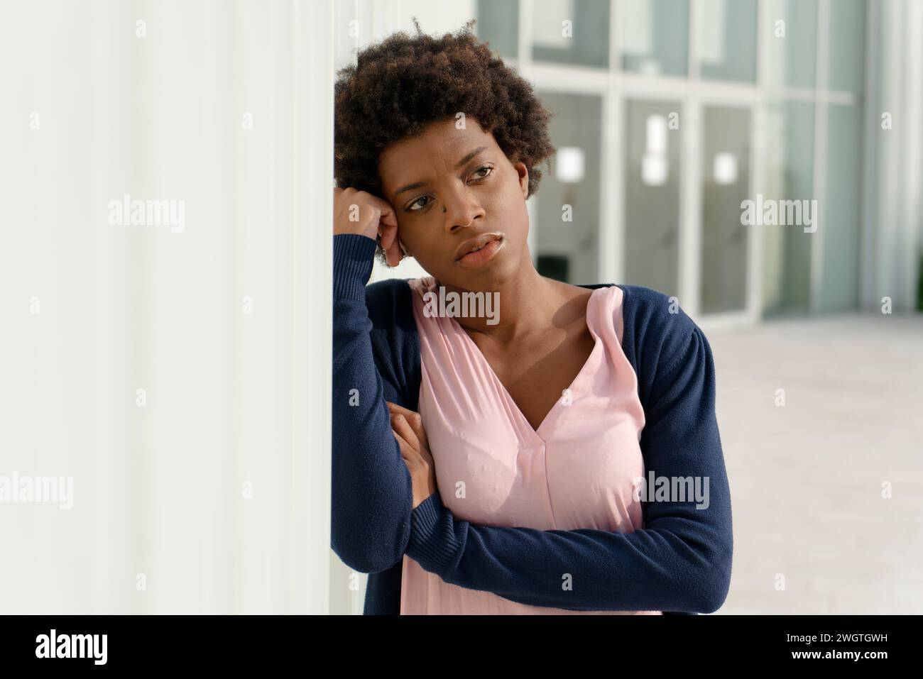 Black girl outdoors, Milano, Italy. Stock Photo