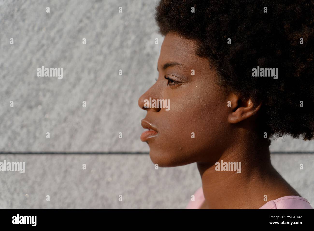 Black girl outdoors, Milano, Italy. Stock Photo