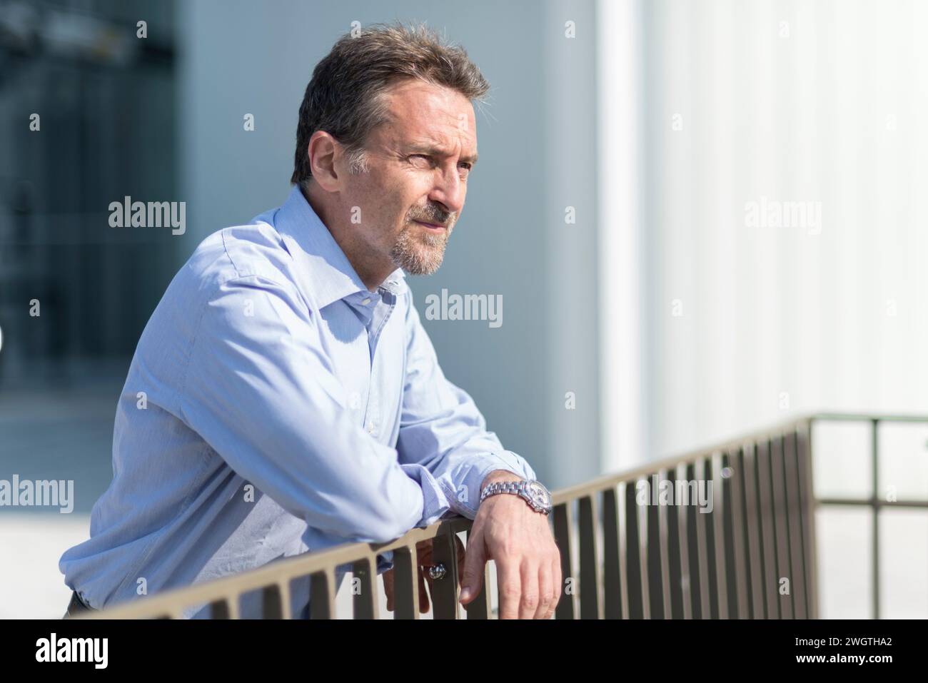 Mature man outdoors, Milano, Italy. Stock Photo