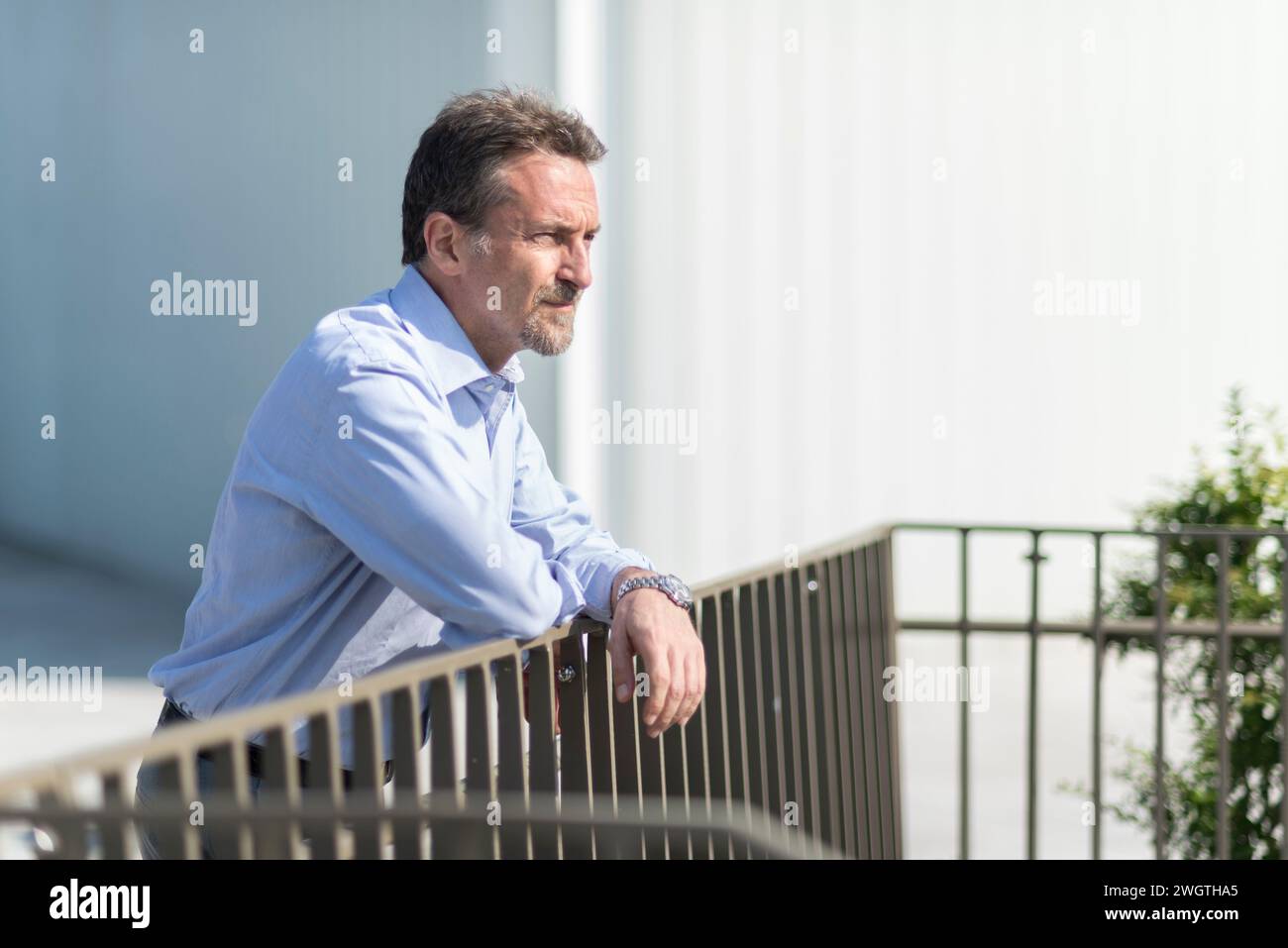 Mature man outdoors, Milano, Italy. Stock Photo