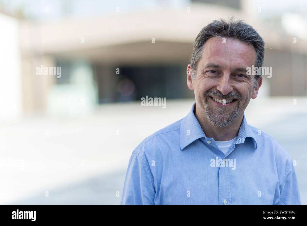 Mature man outdoors, Milano, Italy. Stock Photo