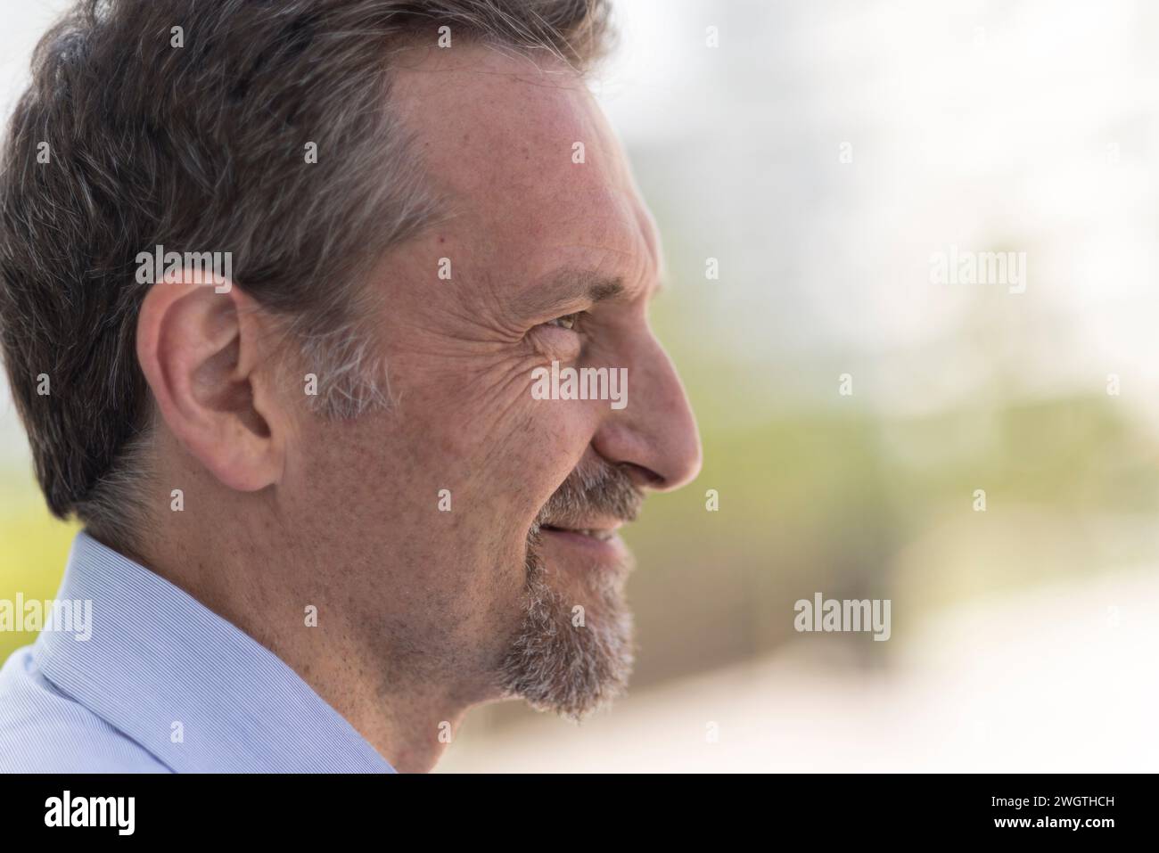 Mature man outdoors, Milano, Italy. Stock Photo