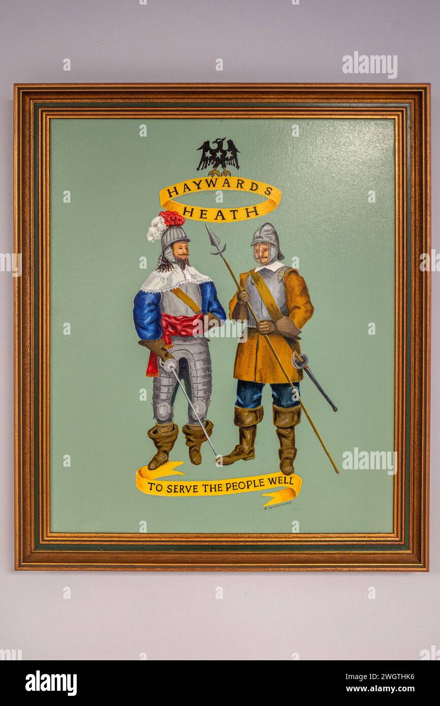 Haywards Heath, January 5th 2024 English Civil War painting in the Town Hall Stock Photo Alamy