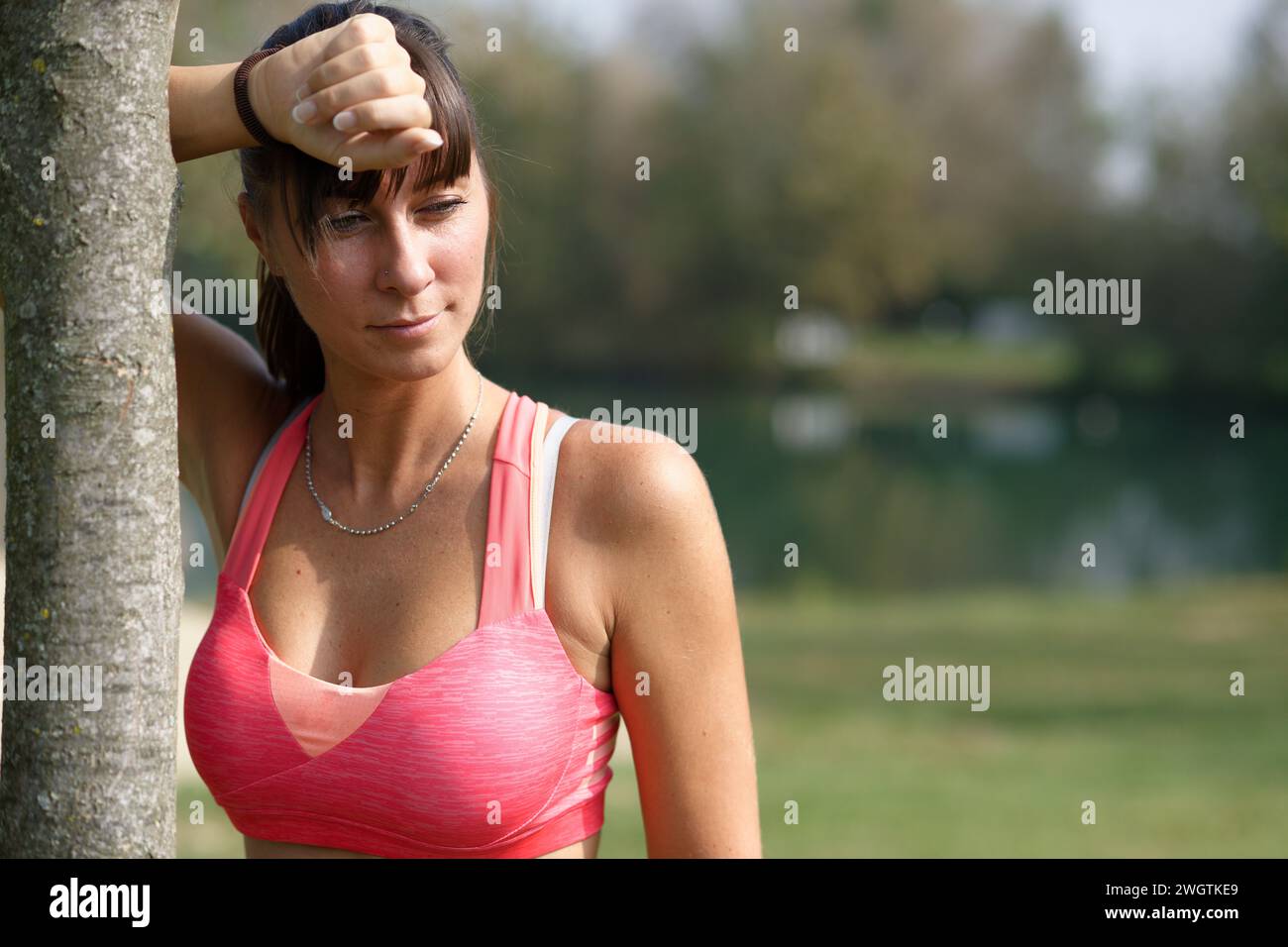 Young fitness woman, Zibido San Giacomo MI, Italy Stock Photo