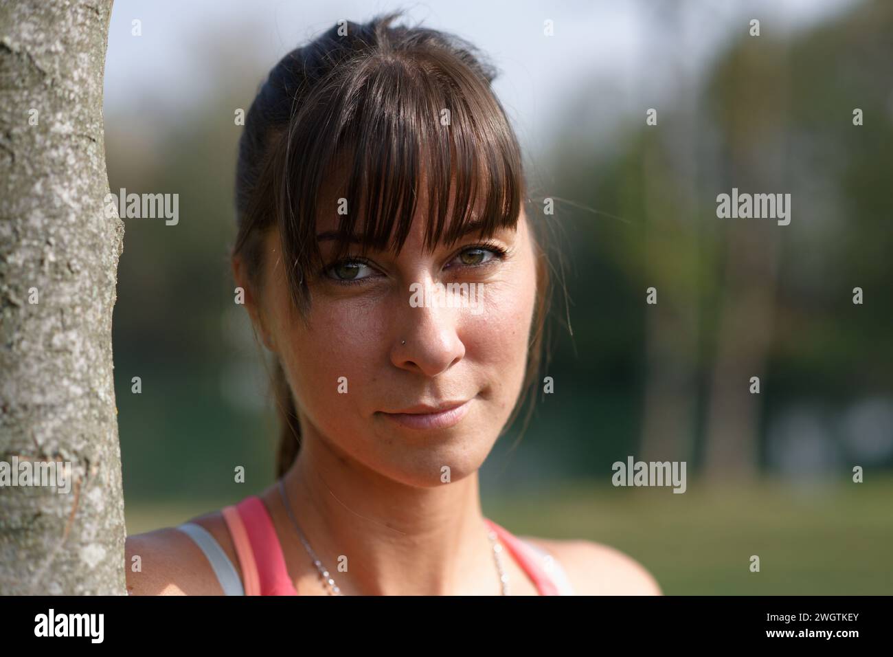 Young fitness woman, Zibido San Giacomo MI, Italy Stock Photo