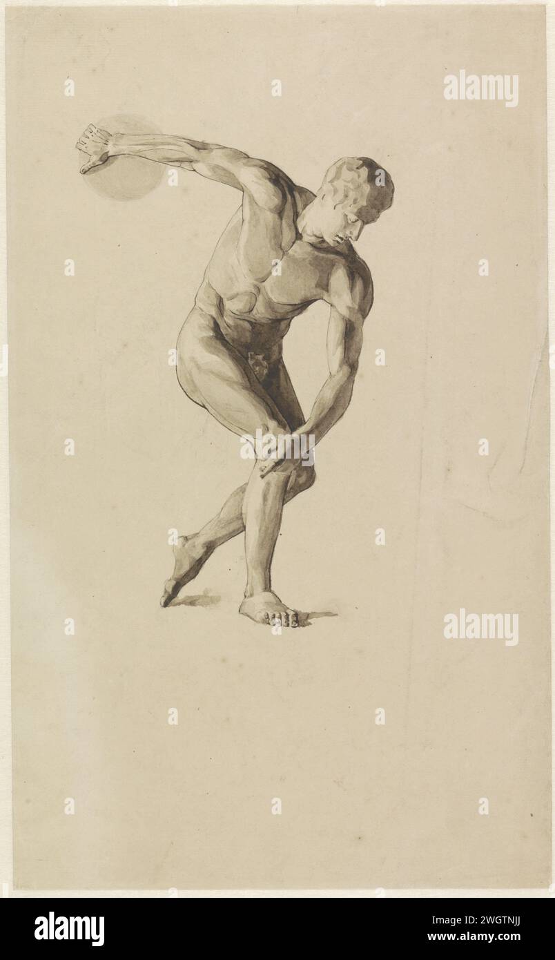 GIPS MODEL FROM DISCUS WORDER, Jan Veth, 1874 1925 drawing paper. ink