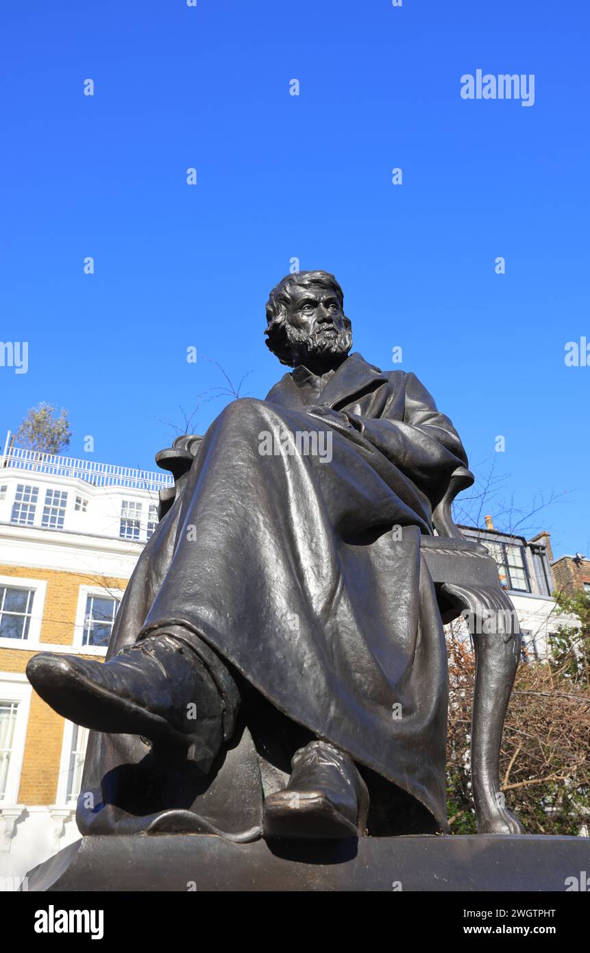 Ceye Rov Statue of Thomas Carlyle, near his house on Cheyne Row, in Chelsea, a ...