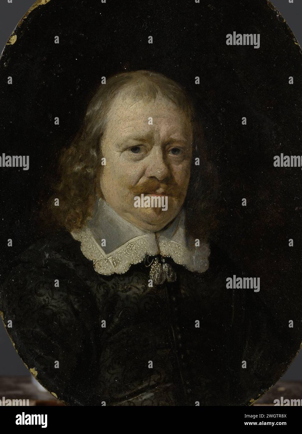 Godard van Reede (1588-1648), Lord of Nederhorst. Delegate of the Province of Utrecht at the Peace Conference at Münster (1646-48), Gerard ter Borch (II), 1646 - 1648 painting Portrait of Godard van Reede, Lord of Nederhorst. Plenipotentist of the province of Utrecht at the peace negotiation in Munster. Bust.  copper (metal). oil paint (paint)  historical persons Münster Stock Photo