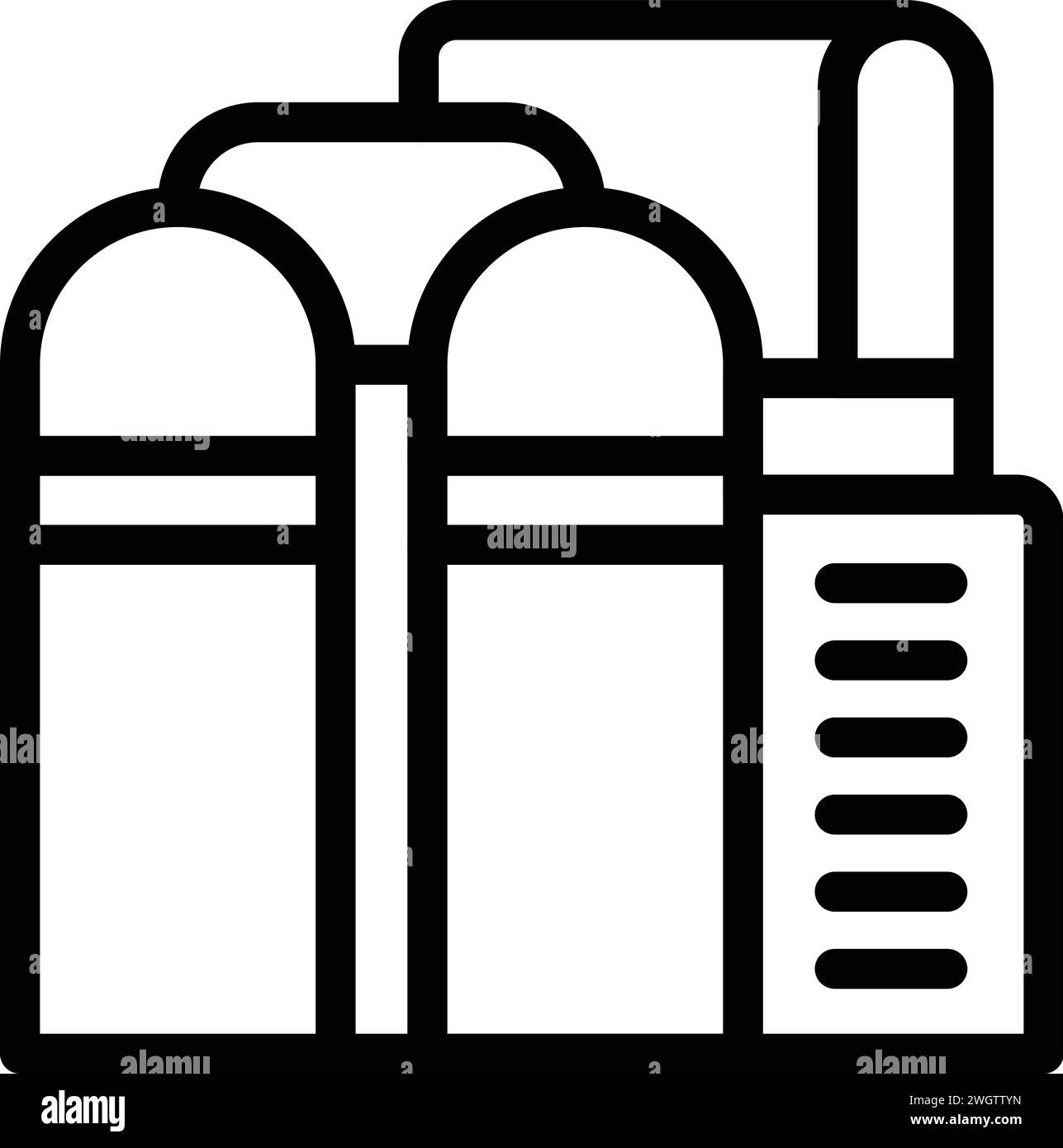 Factory power station icon outline vector. Industry energy. Atomic