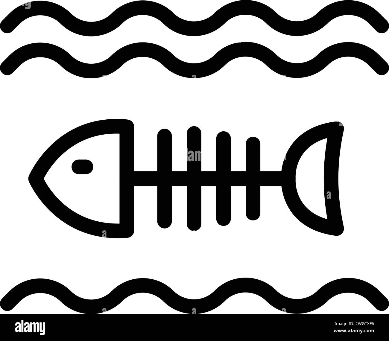 Sea fish skeleton dust icon outline vector. Fumes emission. Ecological