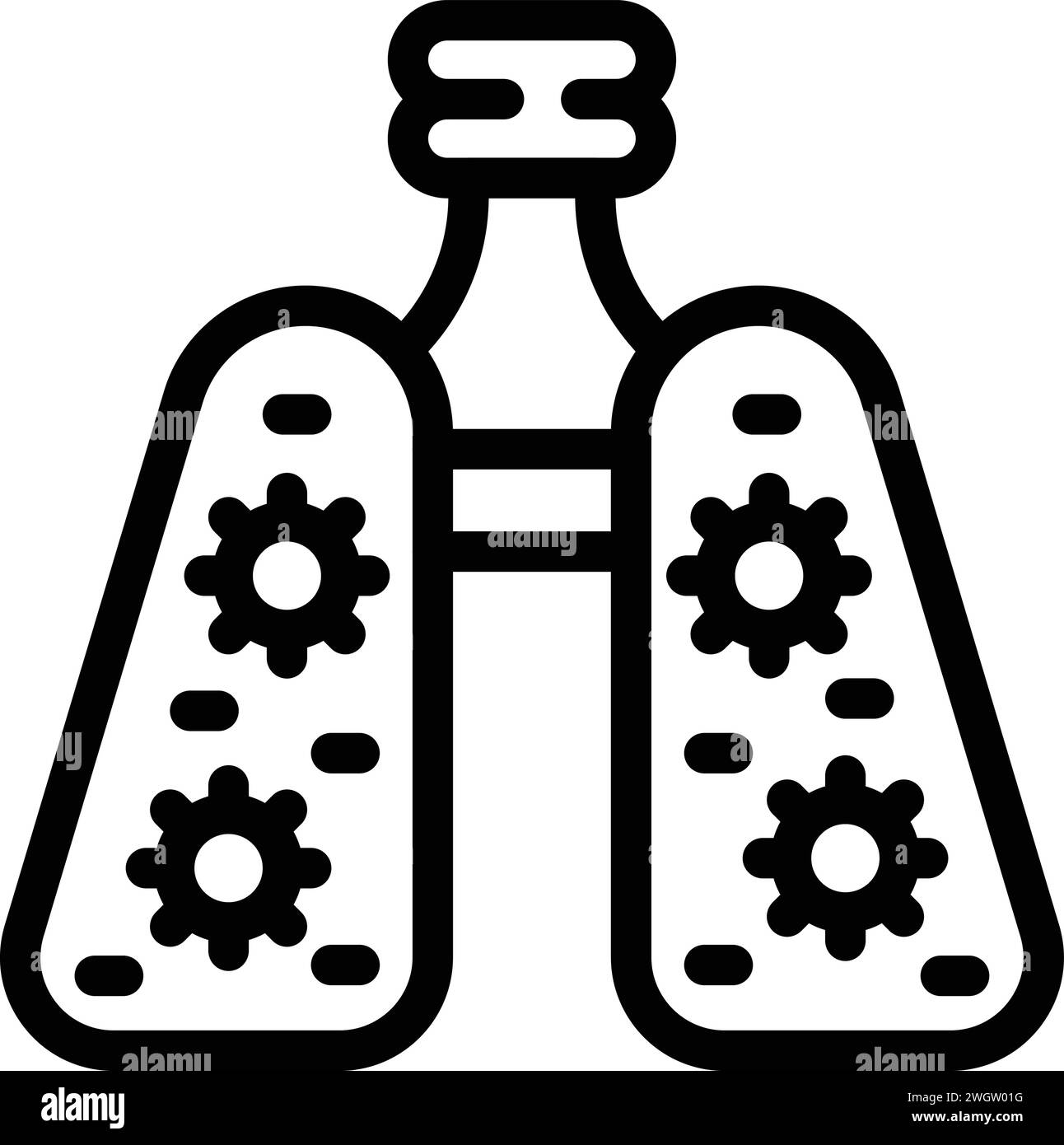 Smoke traffic lungs icon outline vector. Fumes gas car. Co2 emissions