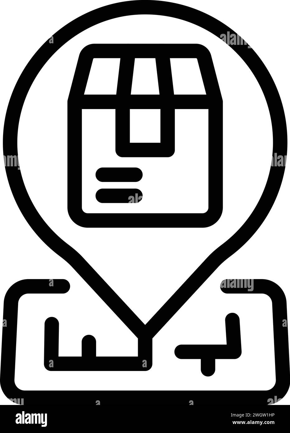 Location storage icon outline vector. Logistic loading. Mover depot ...