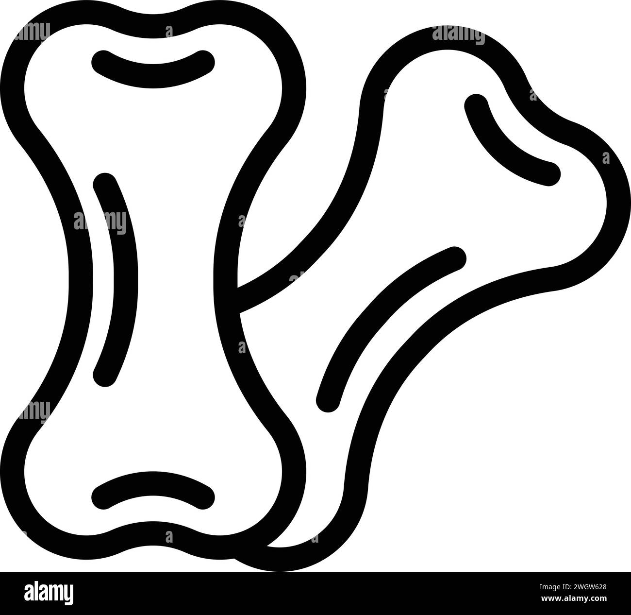 Pet food bones icon outline vector. Veterinary city. Collar canine chip