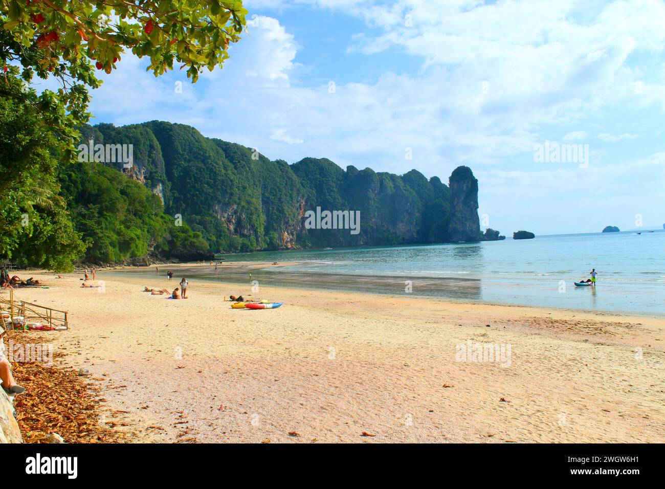 Beautiful view at the beach in the morning, Ao Nang Stock Photo