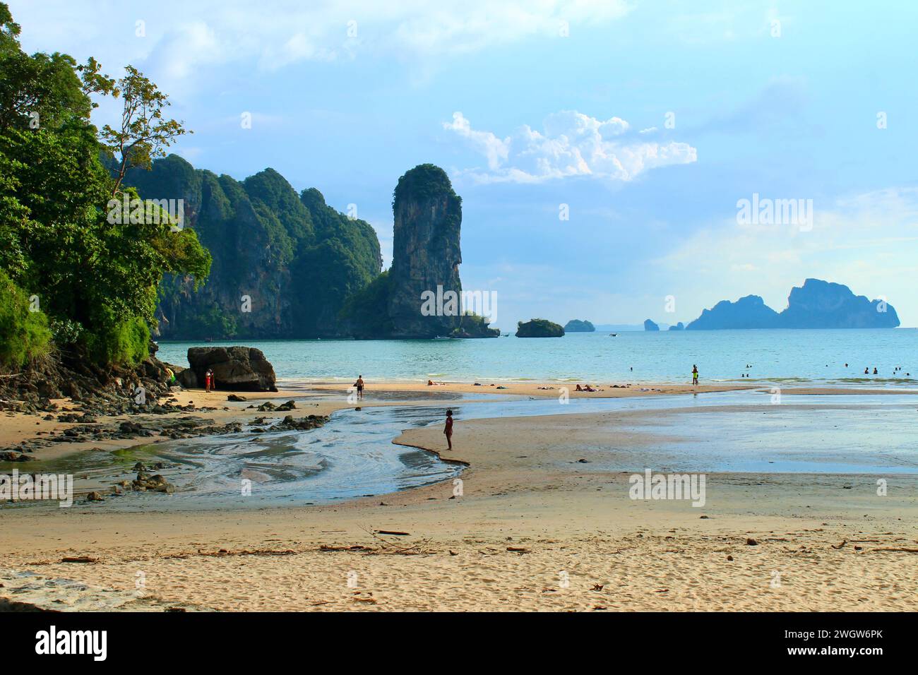 Beautiful view at the beach in the morning, Ao Nang Stock Photo