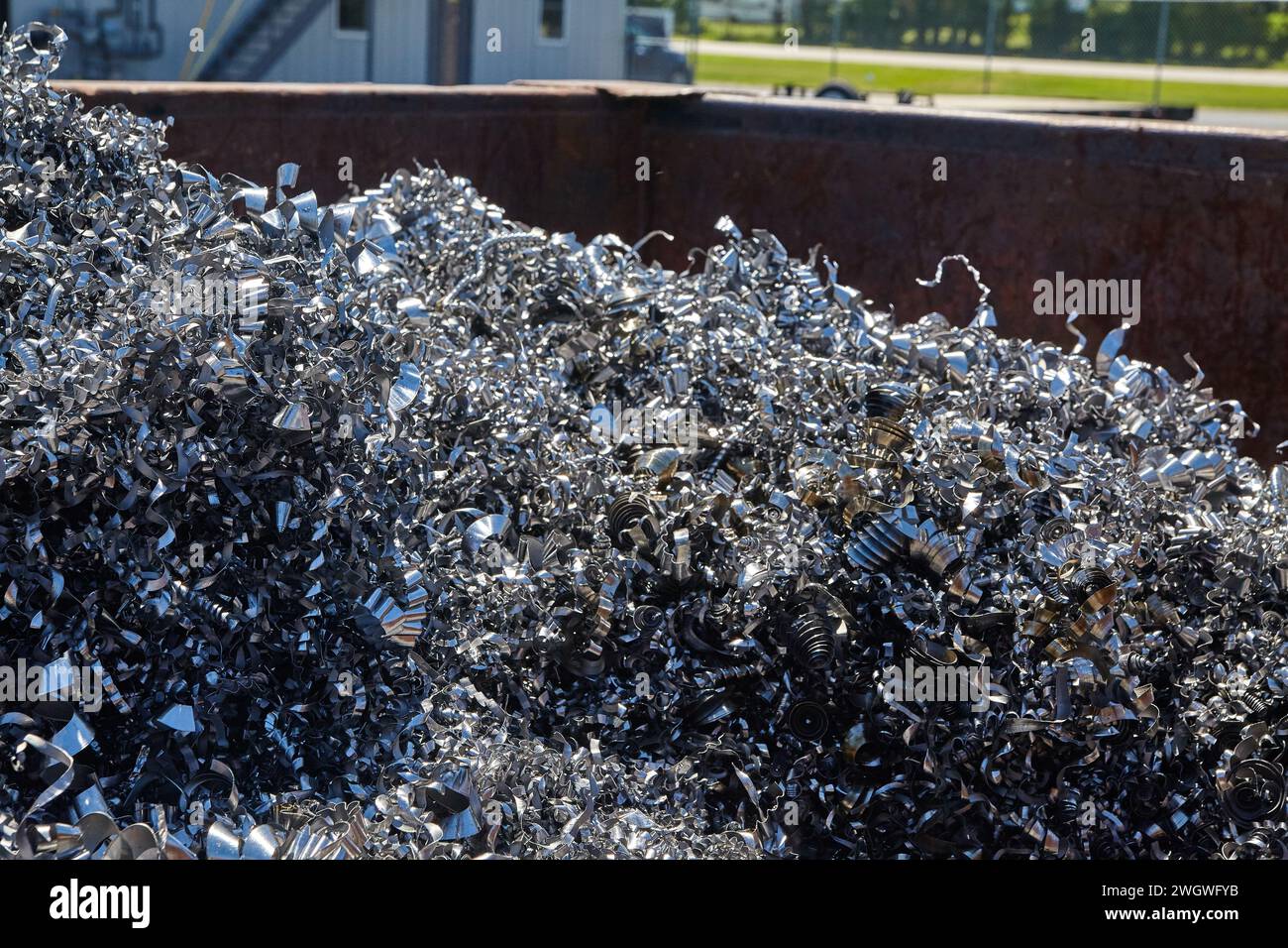 Industrial Metal Scraps in Dumpster at Recycling Plant Stock Photo Alamy