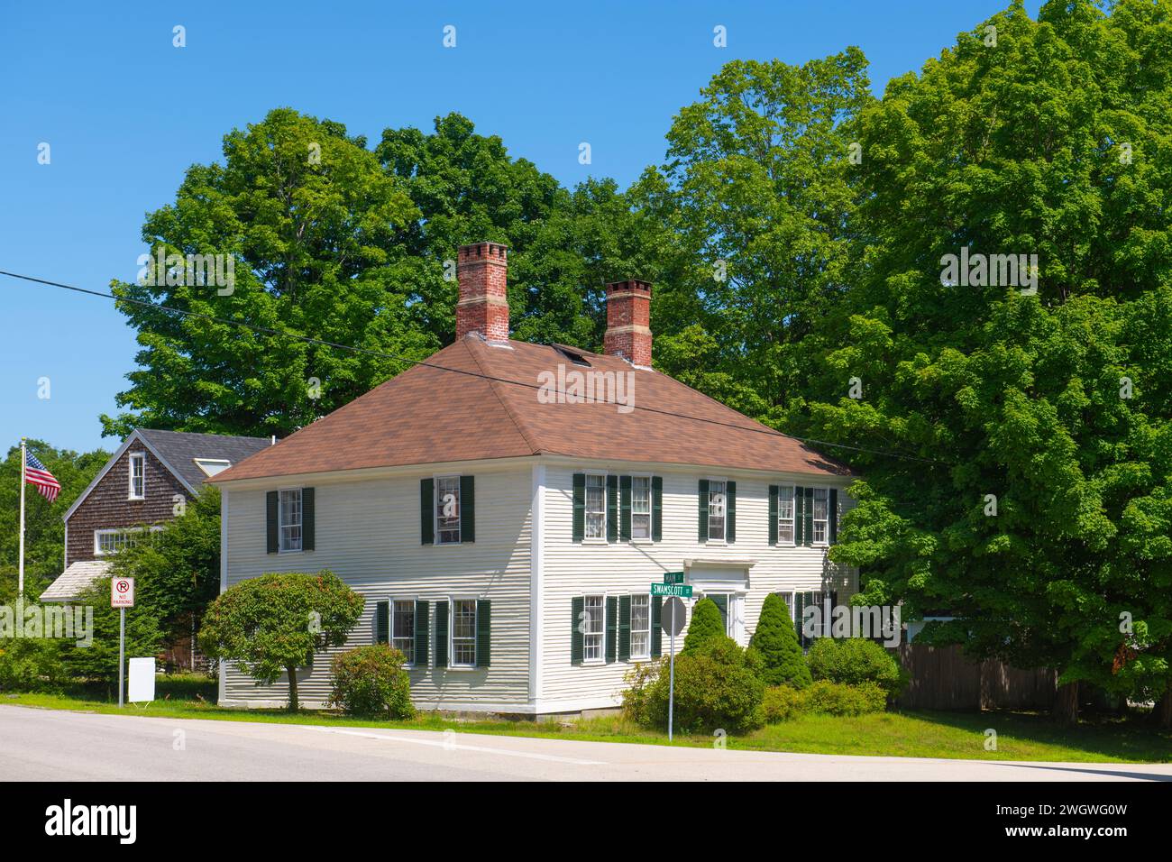 Historic residential house on Main Street in historic town center of