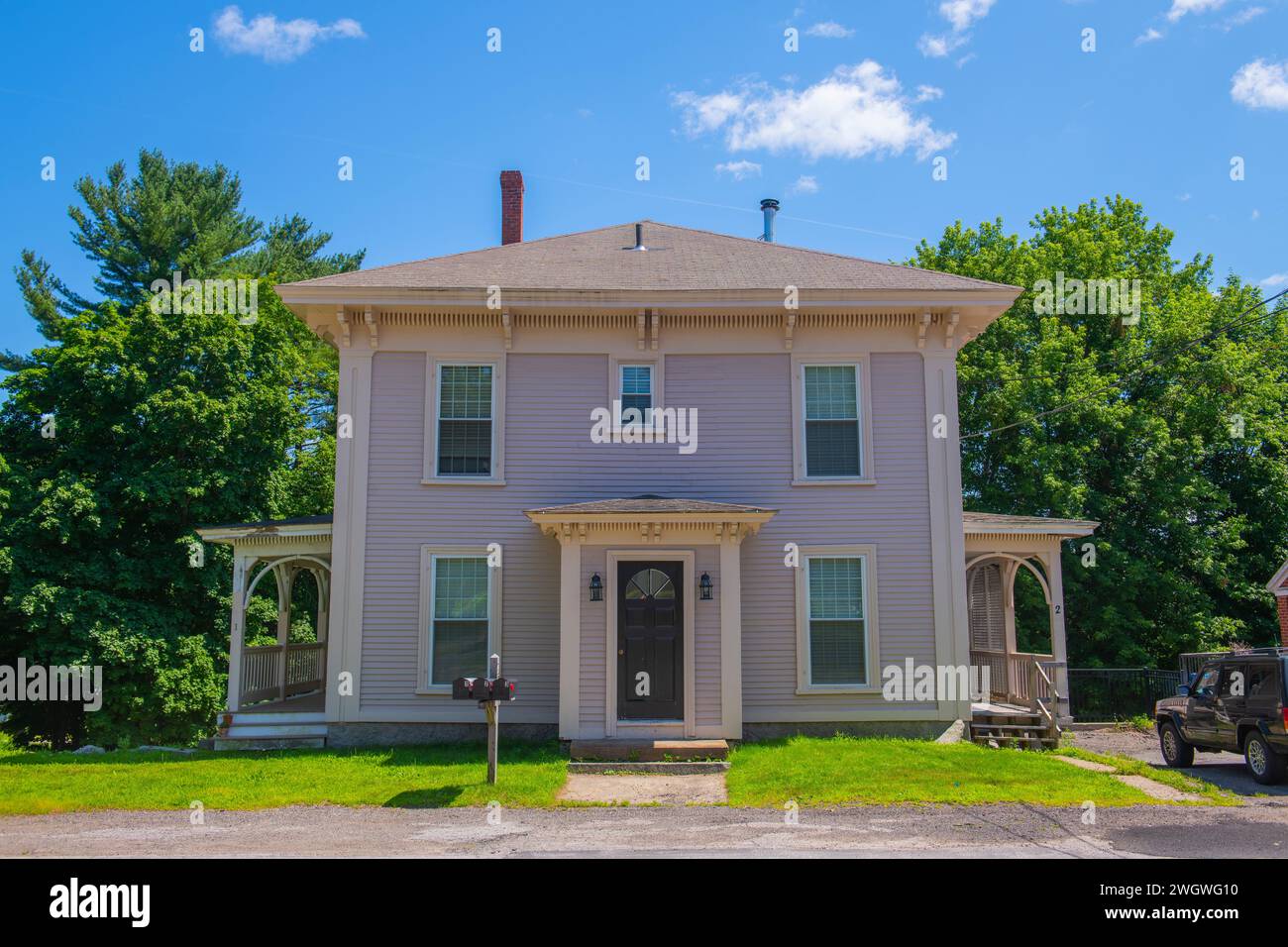 Historic residential house on Main Street in historic town center of
