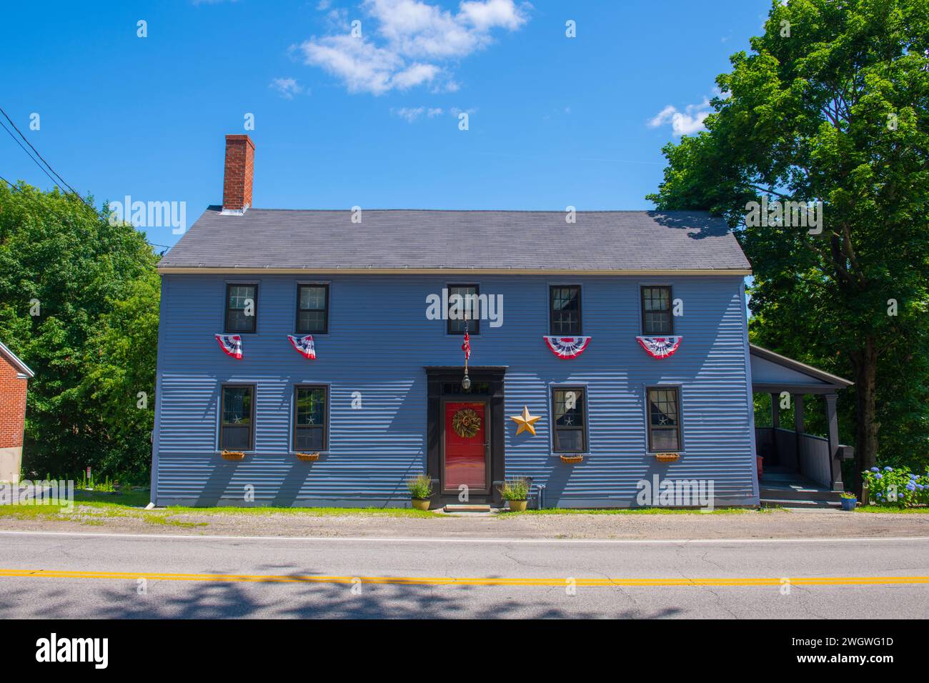 Historic residential house on Main Street in historic town center of