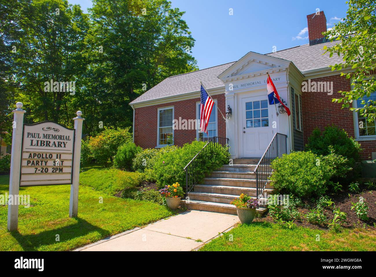 Paul Memorial Library at 76 Main Street in historic town center of