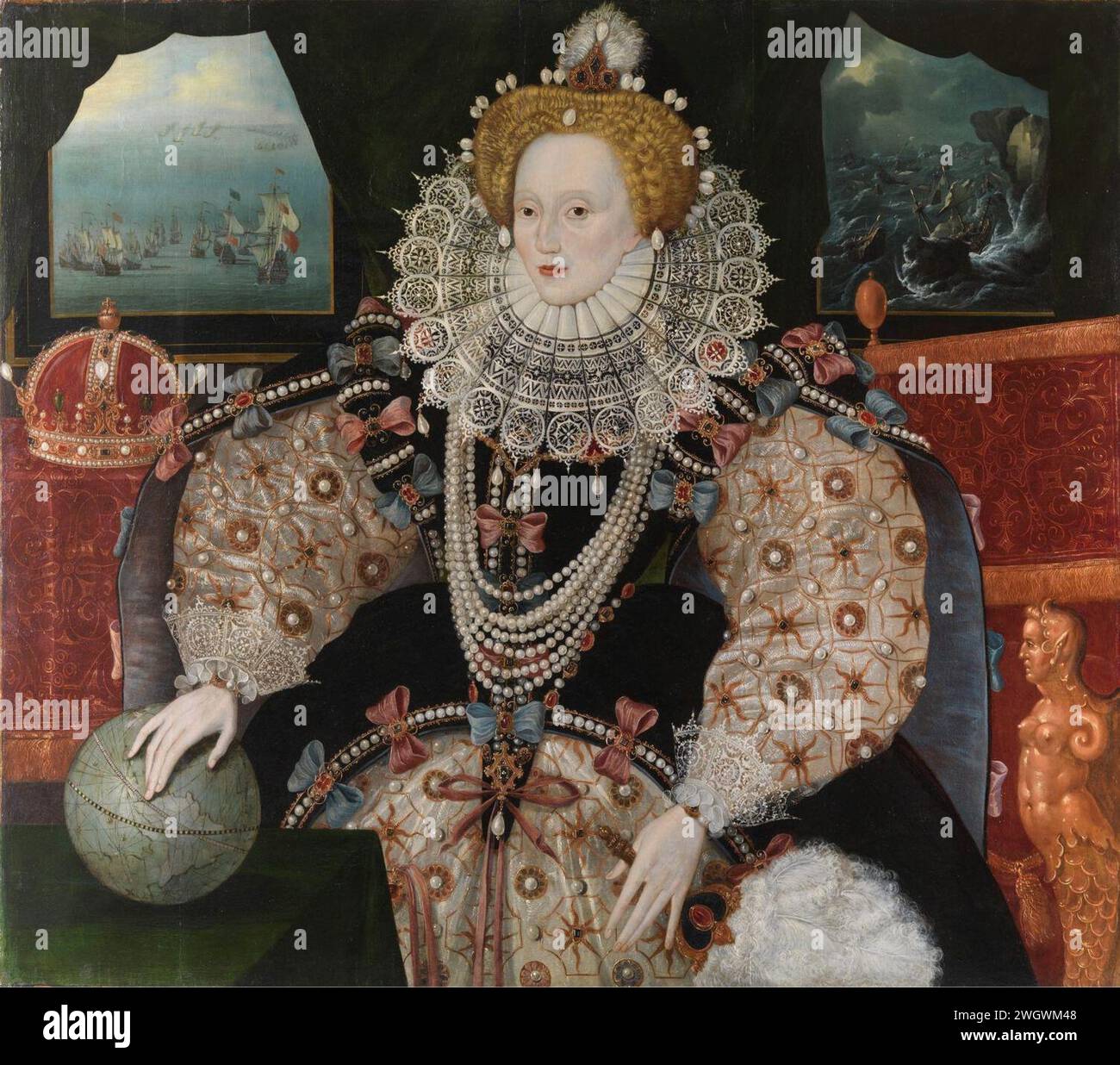 Armada Portrait Elizabeth I Queens House. Stock Photo