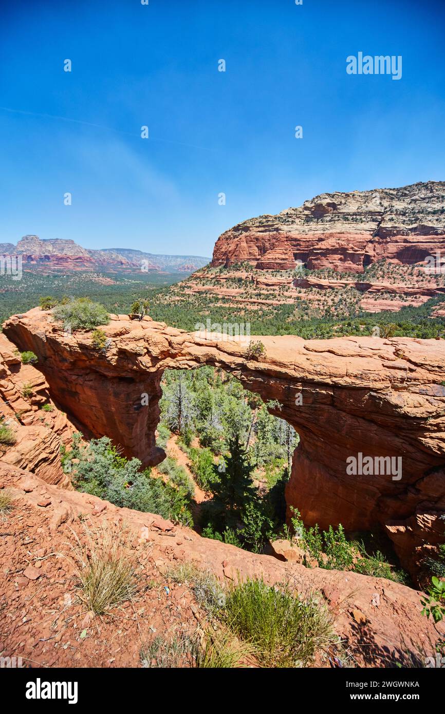 Sedona's Devils Bridge Arch and Rugged Desert Terrain Stock Photo - Alamy