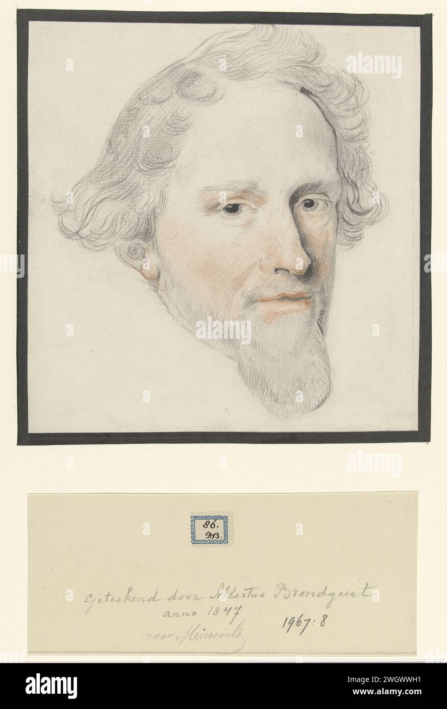 Portrait of Maurits, Prince of Oranje-Nassau, Albertus Brondgeest, After Pieter Claesz. Soutman, 1847 drawing   paper. chalk brush historical persons Stock Photo