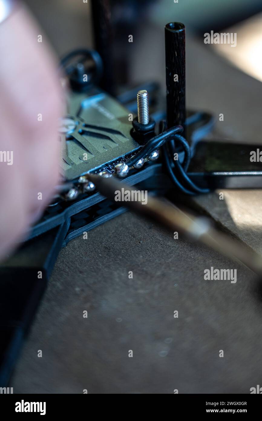 photo de drone fpv et stabilisé custom et DJI type mavic et inspire ansi que de course de drone racing Stock Photo