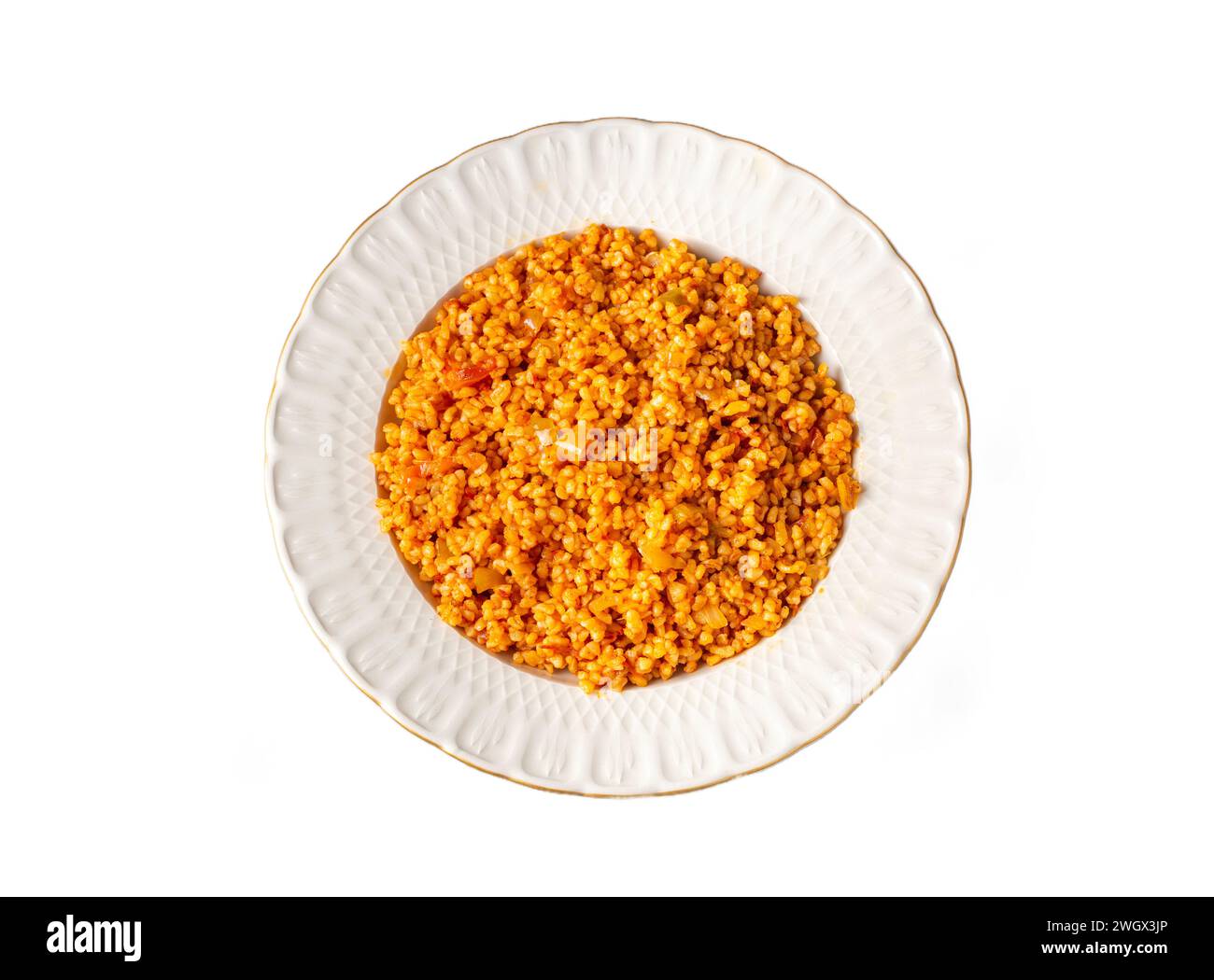 Traditional Turkish cuisine; Bulgur pilaf with tomatoes. Turkish name ...