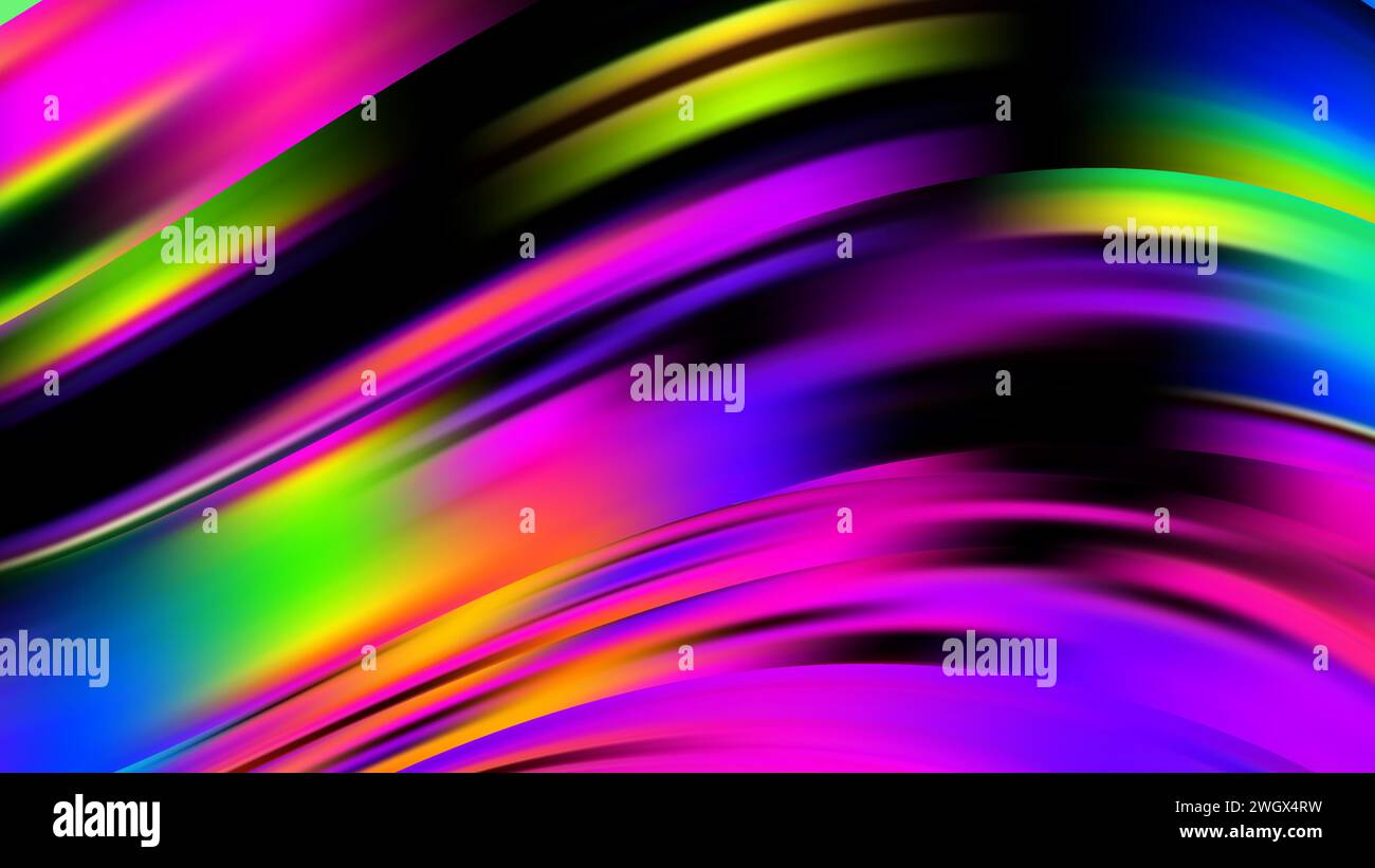 Abstract multicolor liquid flow brushstroke lines. Vibrant gradient swirl wave. Stock Vector