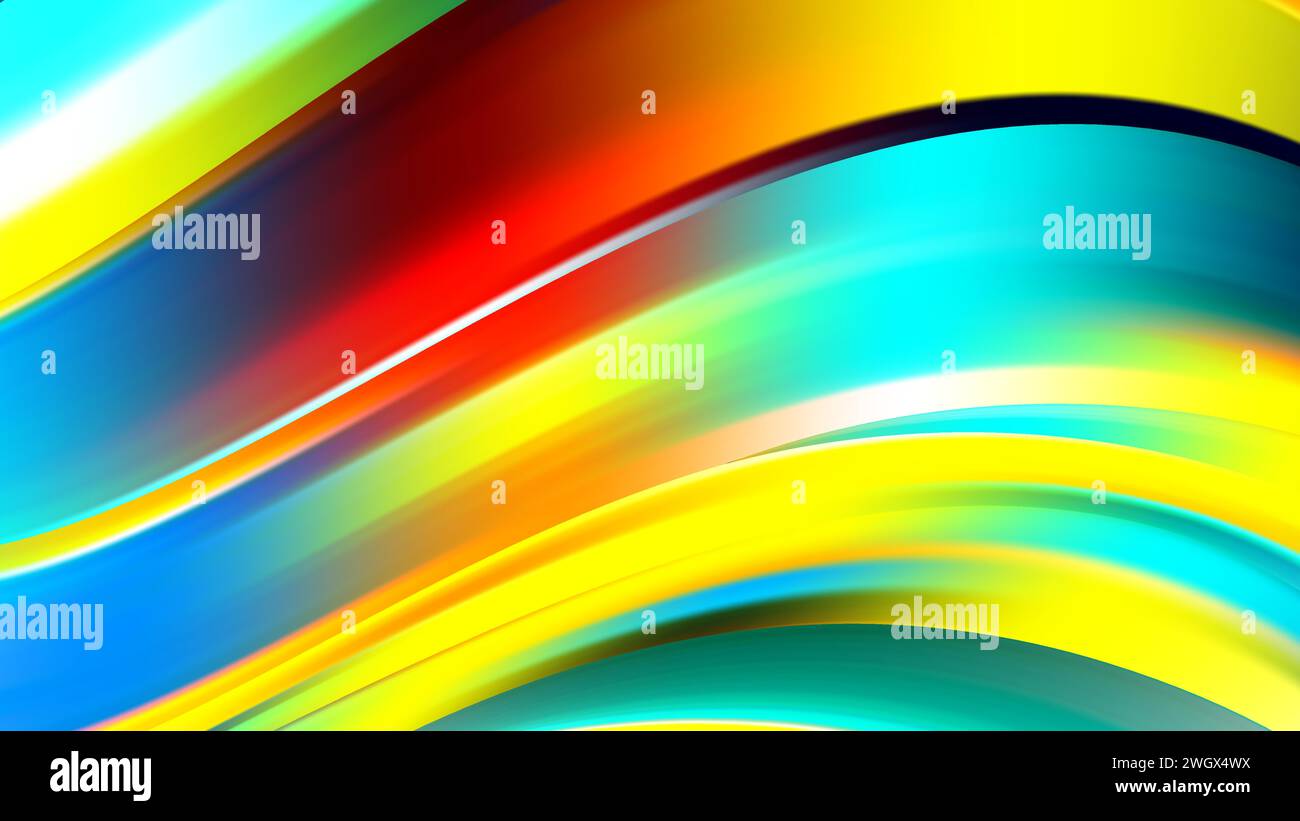 Abstract multicolor liquid flow brushstroke lines. Vibrant gradient swirl wave. Stock Vector