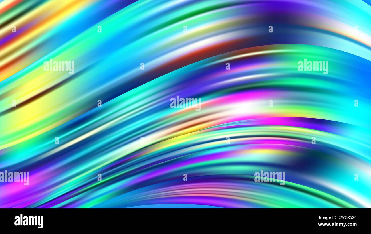 Abstract multicolor liquid flow brushstroke lines. Vibrant gradient swirl wave. Stock Vector