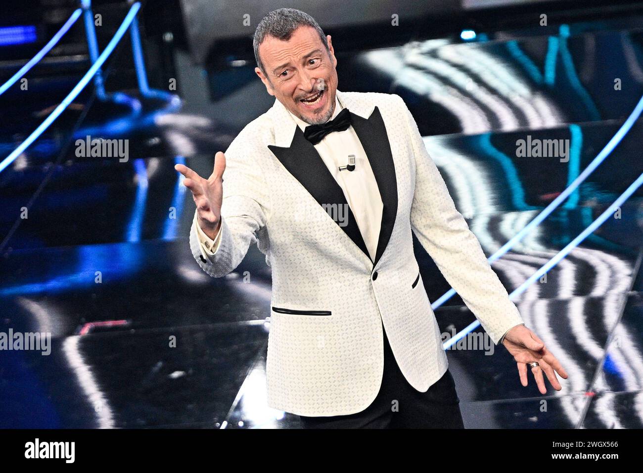 Sanremo, Italia. 06th Feb, 2024. Amadeus during the 74th edition of the ...